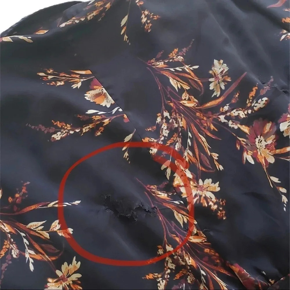 Equipment Black Floral Satin Harmon Dress S - Picture 5 of 8